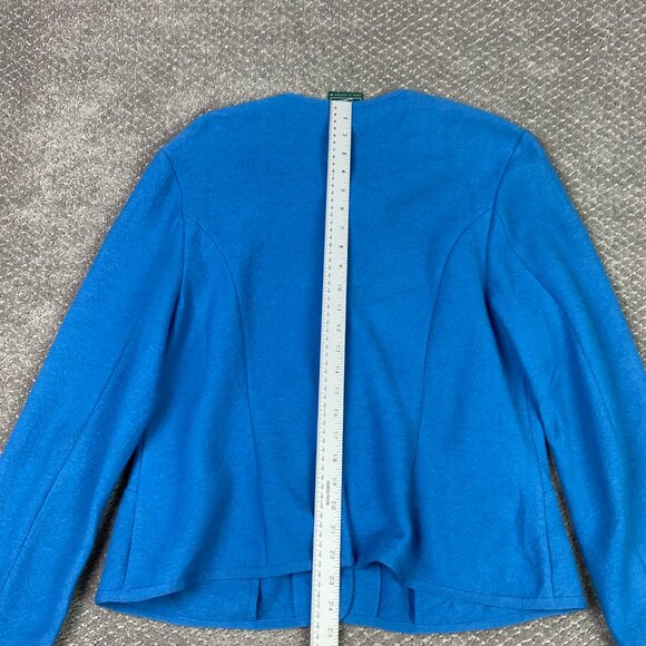 Geiger Cardigan Sweater Jacket Women's 46 Blue Wool Buttons Collection Austria - Picture 13 of 14